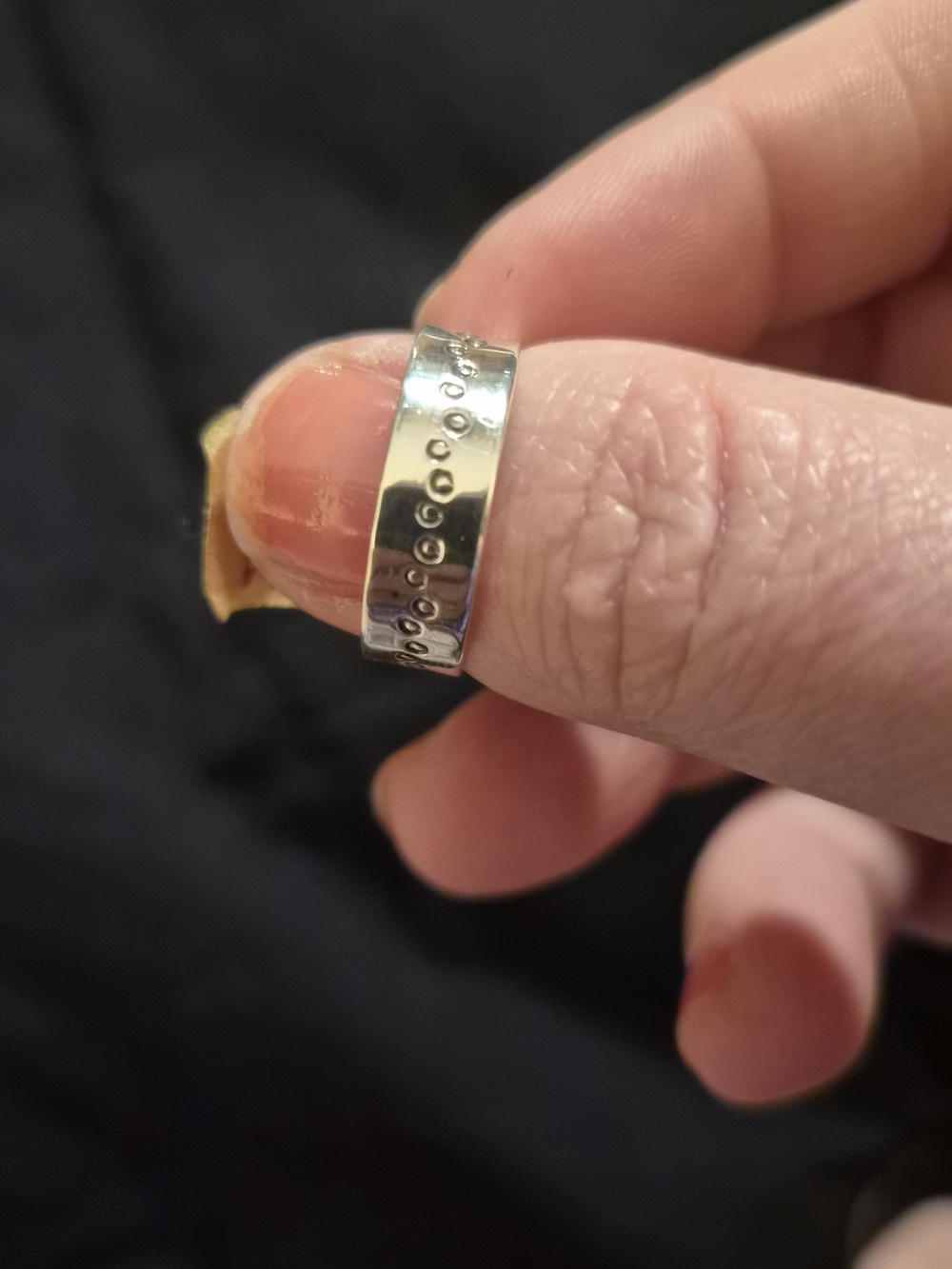 Signed Navajo Made Sterling Silver Cigar Band